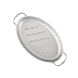 High Quality Stainless Steel Oval BBQ Grill Basket Grill Pans with non stick coating for Outdoor Grill