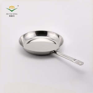 High quality stainless steel polishing skillet fry pan with long handle