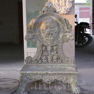 High Quality Stone Garden Fountain Red Marble Lion Head Wall Water Fountain
