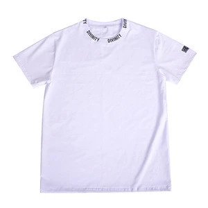 high quality white tshirt 100% cotton/ round neck t-shirt with custom logo