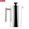 Highwin Factory New Mirror Double Wall Stainless Steel coffee maker with  french press thermometer