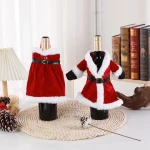 Home Christmas Decorations New Creative Red Wine Set Includes Christmas Skirt Dress Bottle for Table Decorations