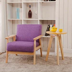 Home furniture modern wood single european antique soft sofa chair