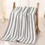 Hot Sale 70*140 cm Microfiber  Woven Yarn Dyed Striped Hotel Pool Beach Towels