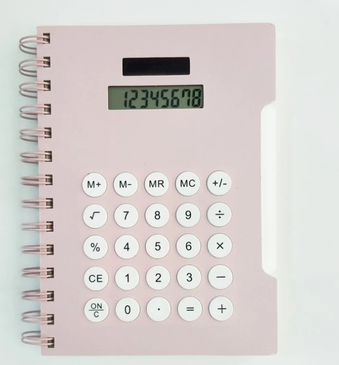 hot sale 8 digits solar calculator with spiral noot book