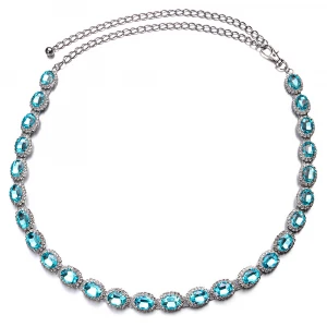 Hot sale fashion jewelry alloy Rhinestone waist chain  belt for women