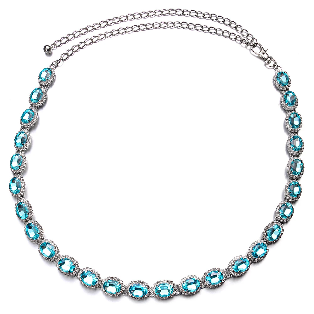 Hot sale fashion jewelry alloy Rhinestone waist chain  belt for women