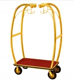 Hot Sale Hotel Trolley Luggage Lobby Stainless Steel Concierge Birdcage  Luggage Cart