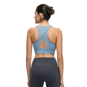 hot sales custom OEM fashion sport  yoga bra ladies wear hanging bra running cheap sports bra chest