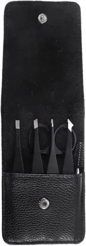 Hot Sell In Stock Full Range Stainless Steel Eyelash Tweezers Sets In Black With Affordable Prices For Beauty Use