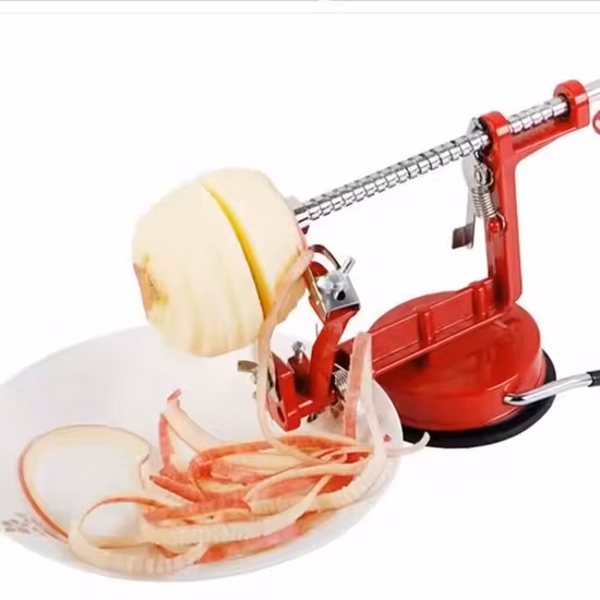 Hot Selling 3 in 1 Hand Operated Apple Peeler, Household Stainless Steel Fruit Peeler with Suction Base