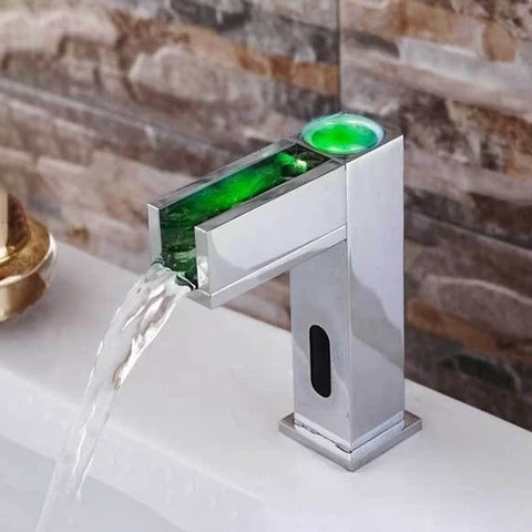 Hot selling bathroom brass Touchless LED Automatic Sensor basin Faucet