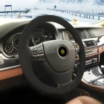 hot selling Car Accessories DIY handmade black Beige Brown Car interior accessories Cowhide Genuine Leather Steering Wheel Cover