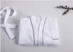Hot Selling custom embroidered logo white luxury unisex Spa bath robe