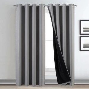 hot selling high quality double layer ready made 100%  blackout curtain