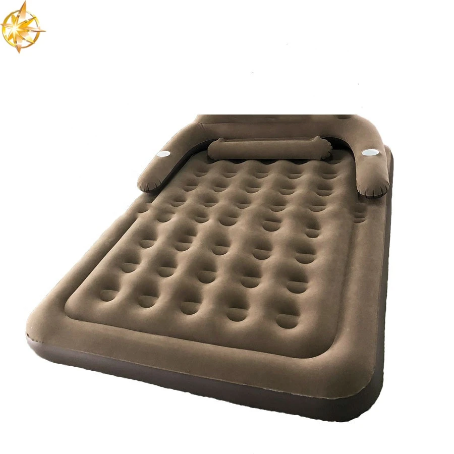 Hot selling PVC inflatable flocking air cushion double inflatable air cushion bed for bedroom use