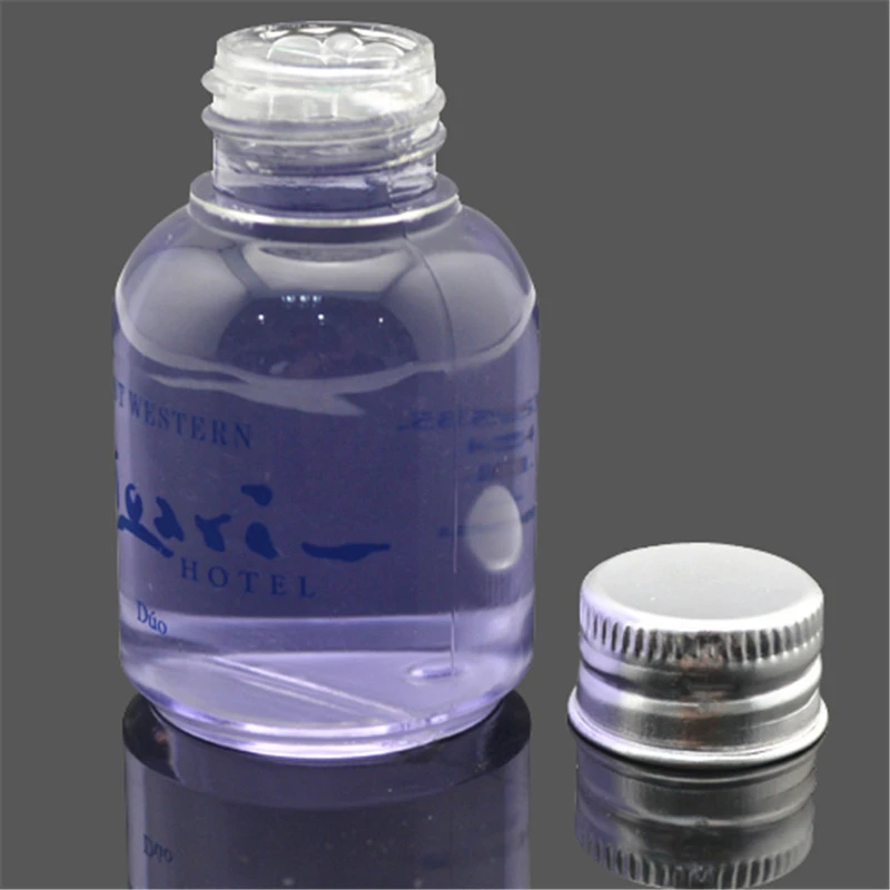 hotel amenities products bottle 35ml with silver cap shampoo bath gel conditioner body lotion