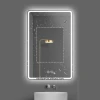 Hotel Bathroom Wall Mounted Frameless Touch Switch Backlit Illuminated LED Silver Mirror