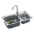 Import HUICI 304 stainless steel double bowl stainless steel cheap kitchen sink set to accompany the launch from China