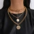 Import HVOANCI European Hotsale 18K Gold Plated Multi Layer Chain Necklace Hips Hops Chunky Cuban Chain Coin Pendant Necklace for Party from China