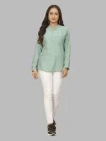 Indian Ethnic Ready to Wear Fancy Top Kesudi Women Solid Tunic Tops Fully Stitched 3/4 Sleeve Regular Fit for Casual Office Wear