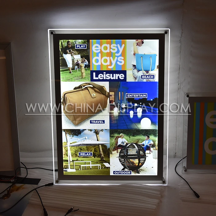 Indoor shop advertising sign board wall mounted acrylic crystal LED display