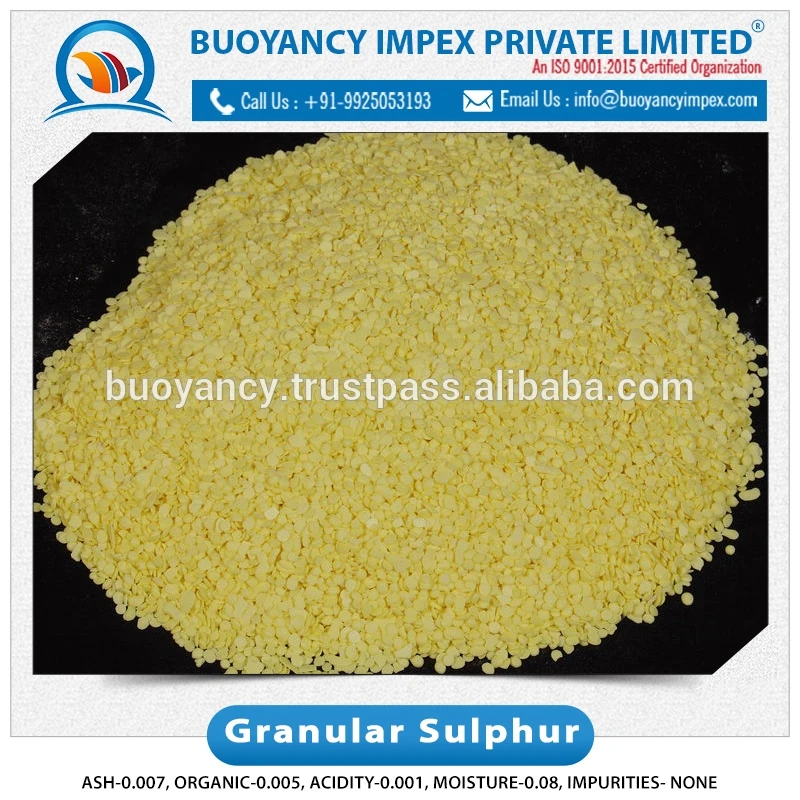 Industrial Grade excellent purity Sulphur Granules for export
