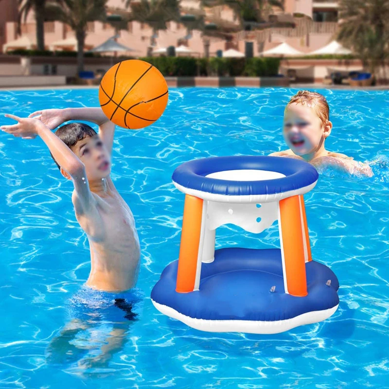 Inflatable pvc swimming pool floating basketball hoop Volleyball rack equipment