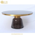 ins hot sale round coffee glass table set modern
