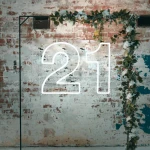 Interior decorative neon number party sign custom design led neon light for 21st birthday