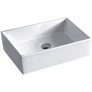 Italian style rectangular shaped white glazed ceramic kitchen sink