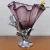 Import Italian Wedding V-shaped clear purple glass vase with resin flower decoration from China