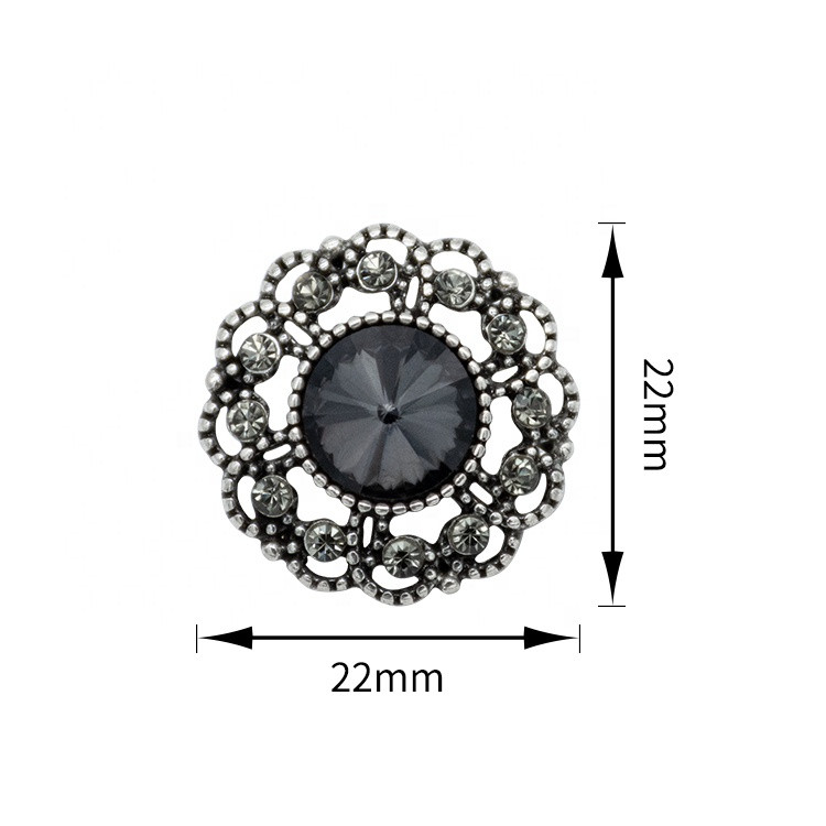 Jerl factory promote vintage sewing alloy buttons crystal for clothing