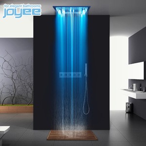 JOYEE SS304 Massage led colorful 50 60 80cm square remote control Overhead Rain shower set rain shower head rain shower