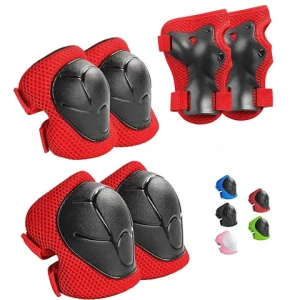 Kids Elbow Pads and skateboard knee Pads for Girls Boys with Wrist Guards 6 in 1skateboard protective gear pads.