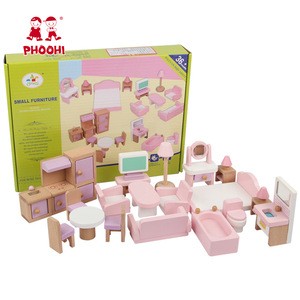 Kids Pretend Play Accessories Set Toy 1:12 Wooden Doll House Miniature Furniture For Girls