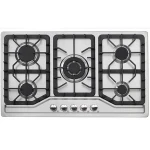 Kitchen appliances stainless steel 5 burner built in gas cooker cooktop