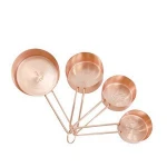 kitchen tool baking tools Rose Golden Stainless Steel Measuring Cups and Spoons set of 9 Pieces Engraved Measurements