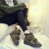 Korean cheap price fur lined Cute fox fur Casual shoes ladies