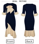 Ladies Half Sleeve Elegant Official Dress Professional Women Career Dresses