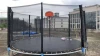 Large trampoline outdoor indoor safety net fitness bungy trampoline with basket hoop for kids children