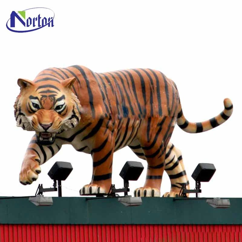 Large zoos decorative life size resin animal tiger fiberglass sculptures