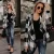 Import Latest design hot sells the autumn plaid turn-down collar long sleeve loose womens coat from China