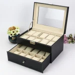 Leather Watch Case Drawer Display Organizer OEM Box Packaging Watch, Wood Watch Box Case