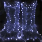 LED Fans Belly Dance Veil Bamboo Fan Veil Festival Cosplay Fashion Show LED Costumes