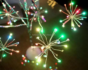 LED Fireworks Tree light Night Table Lamp 3AA Battery Operated Flash And Multicolor Christmas Holiday Festival