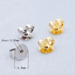 Lerca 18K Soild Gold Jewelry Earring Back Plug Stopper Ear Post Butterfly Clips for Earring Plug Accessories