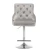 Import Light Grey Velvet Bar Stool with Buttons and Square in Back T Shape Foot Rest from China