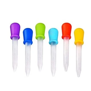 Liquid Droppers Silicone and Plastic Pipettes Transfer Eyedropper with Bulb Tip