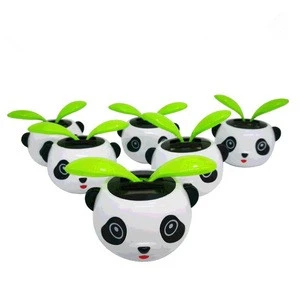 logo promotional gift solar cartoon panda car shaking head decoration toy